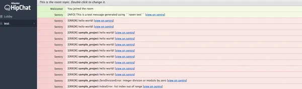 img of リアルタイムエラートラッカーSentryのイベントをHipChatに通知する
